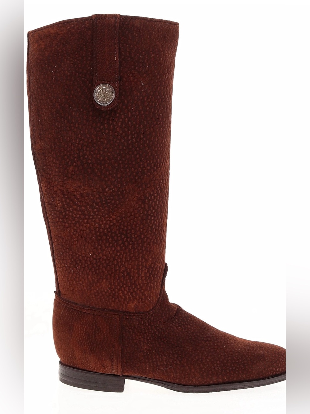 Vintage FEBO Argentina Brown Textured Suede Leather Tall Boots Size 8